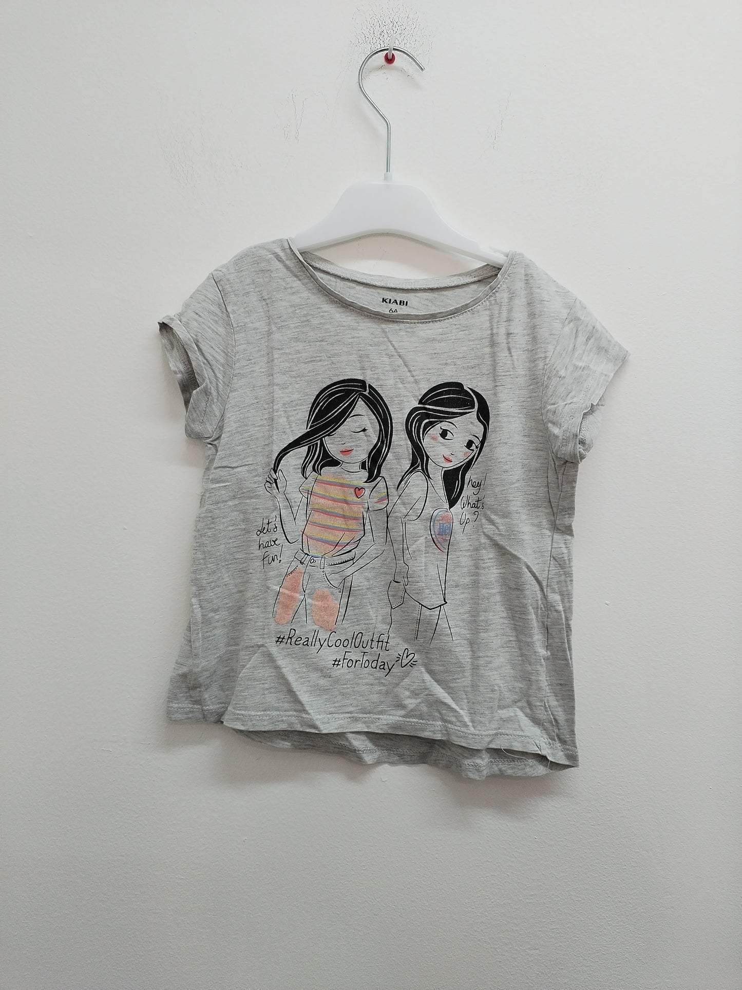 T-shirt Kiabi gris avec impression taille 6 Ans