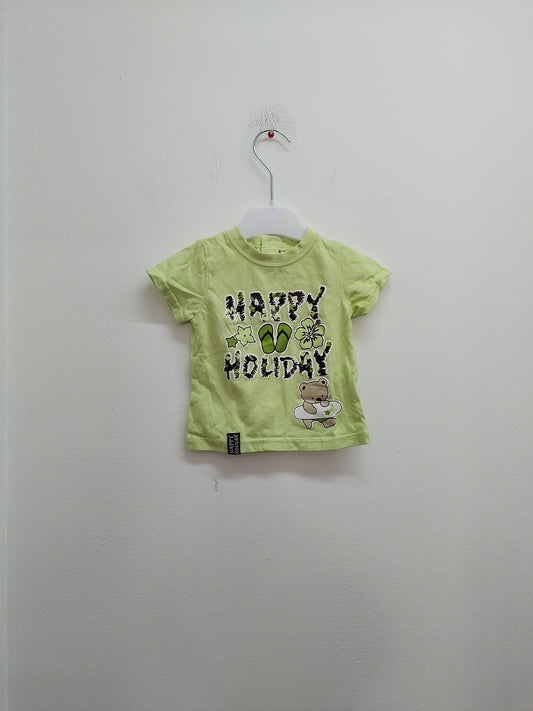 Tshirt vert clair avec impression Taille 6 Mois