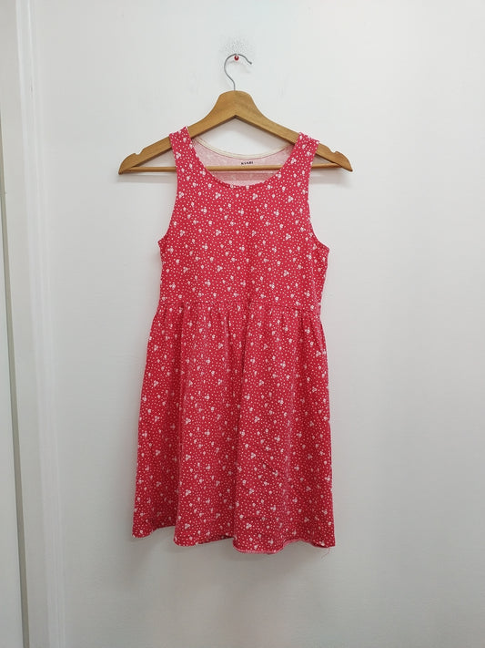 Robe sans manche Kiabi rouge fleurie Taille 12 Ans
