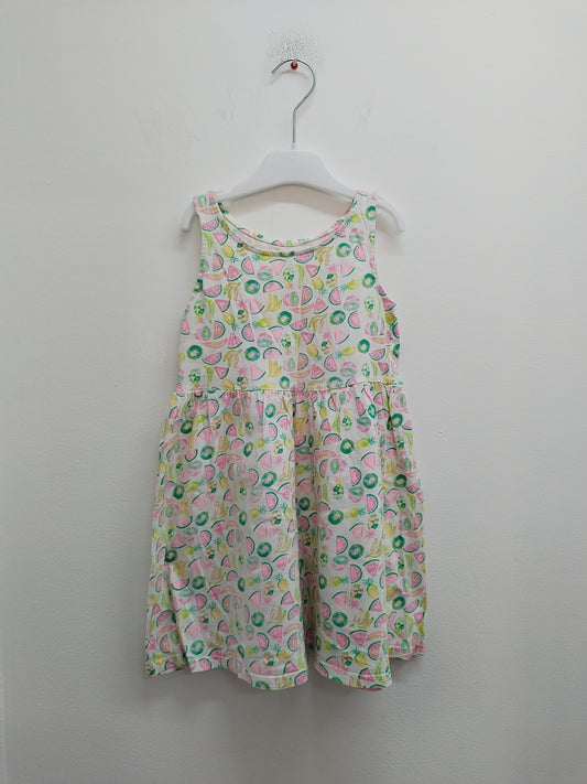 Robe sans manche Young Dimension blanche à motifs Taille 5/6 Ans