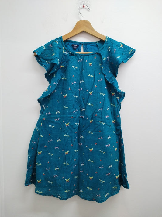 Robe manches courtes Kiabi vert bleu avec motifs Taille 8 Ans