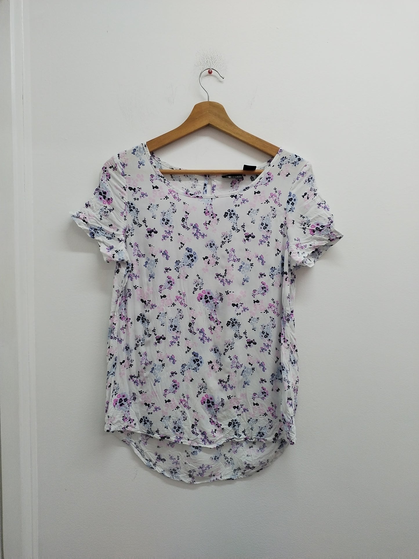 Tunique manches courtes Up 2 Fashion blanche fleurie Taille S