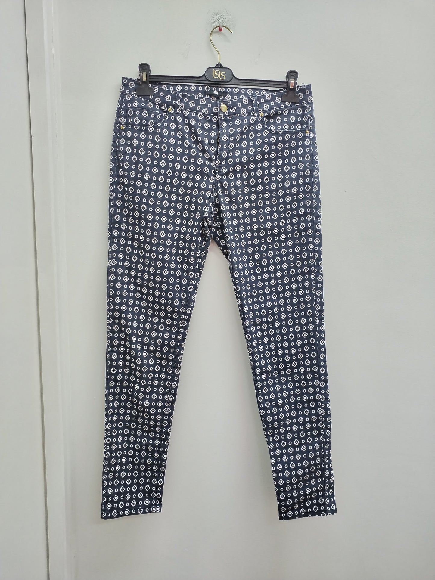Pantalon H&M marine avec motifs Taille 42
