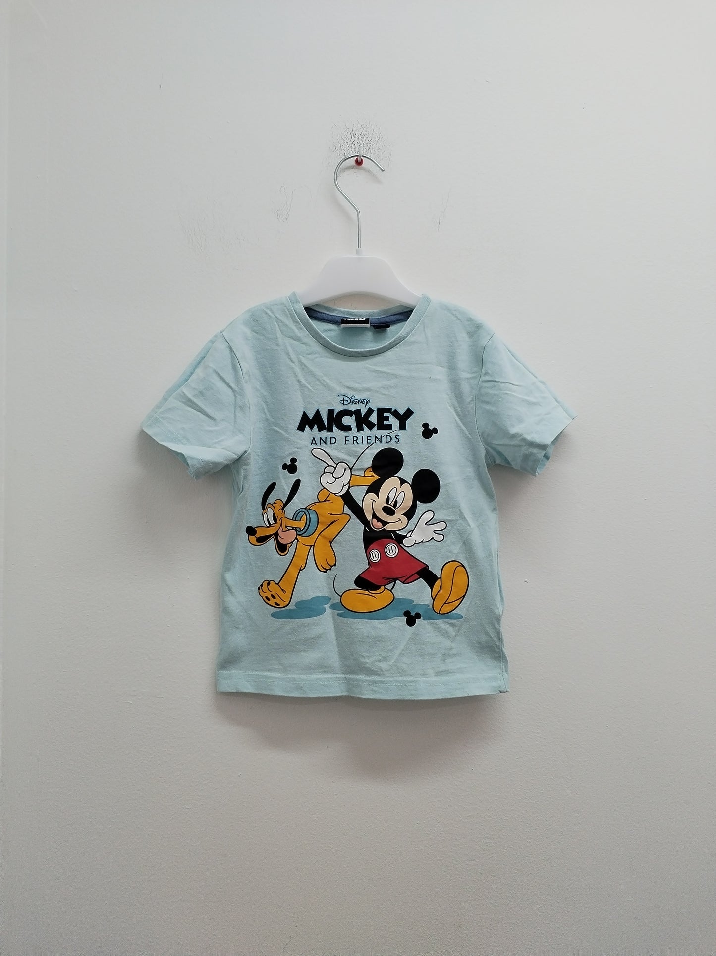 T-shirt Mickey Mouse bleu clair avec impression Taille 3/4 Ans