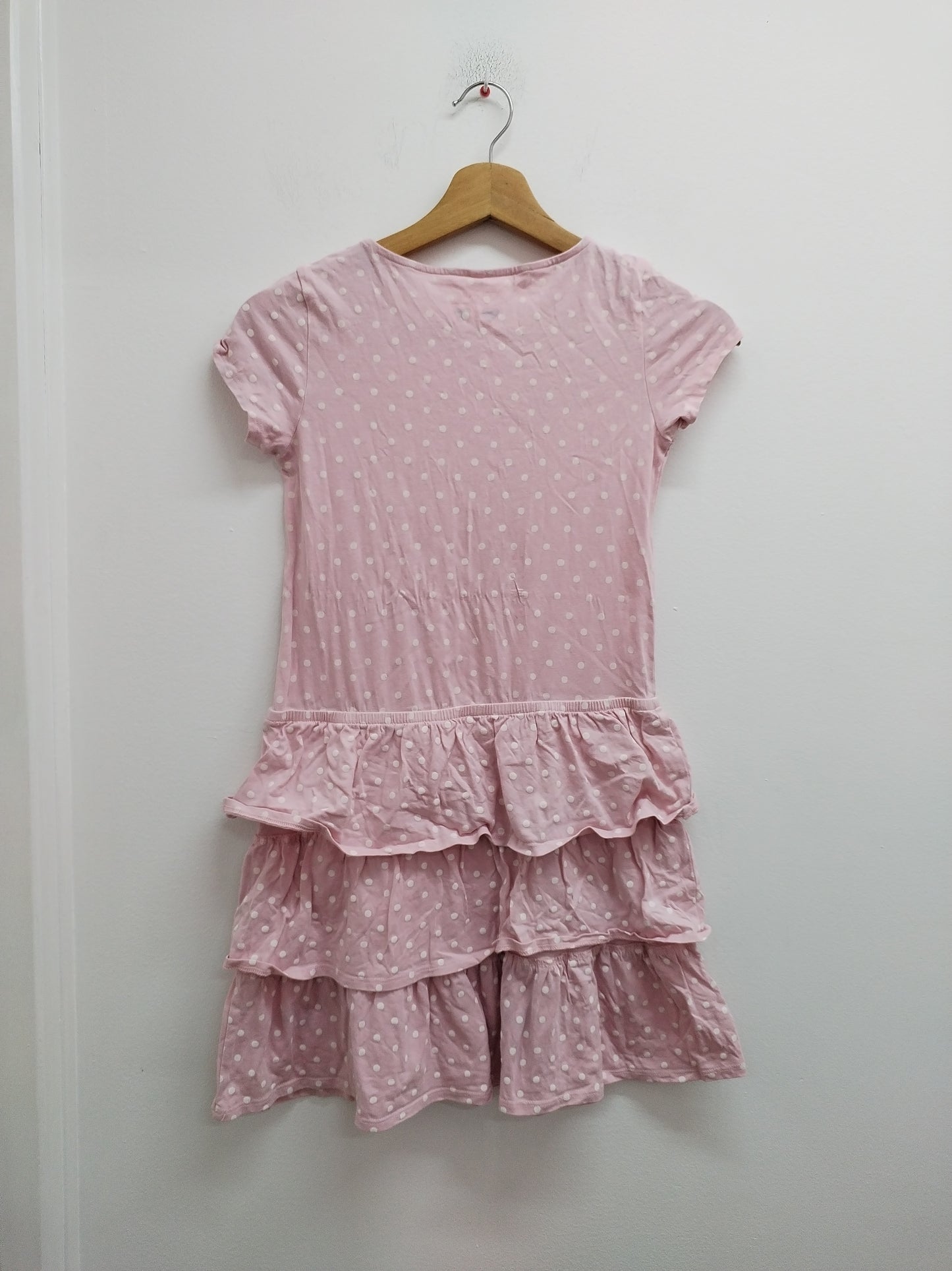 Robe manches courtes Good Looking rose à pois Taille 10 Ans