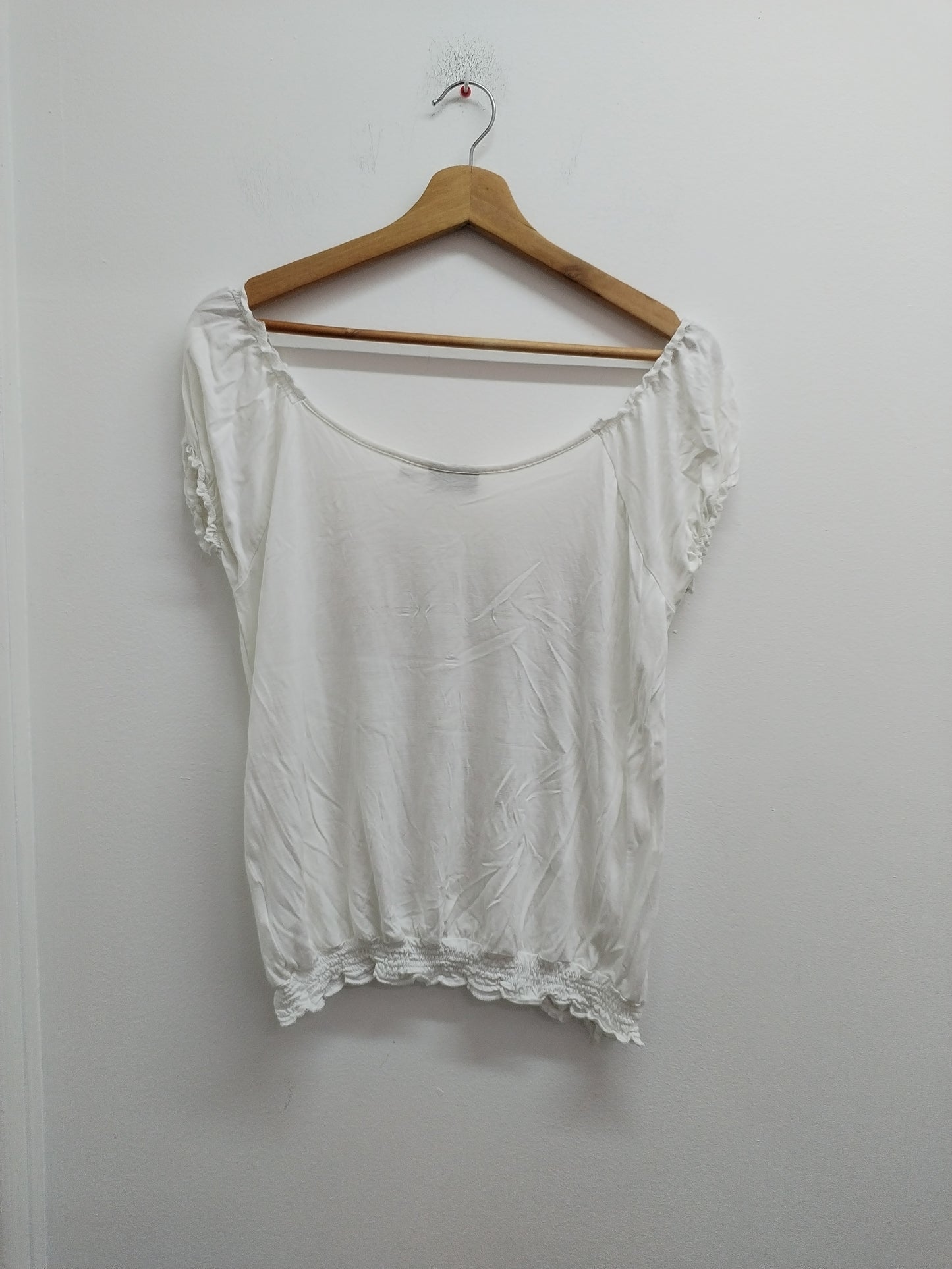 T-shirt Venca blanc avec sequins et impression Taille 38/40