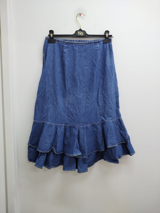 Jupe mi-longue en jeans Taille 38