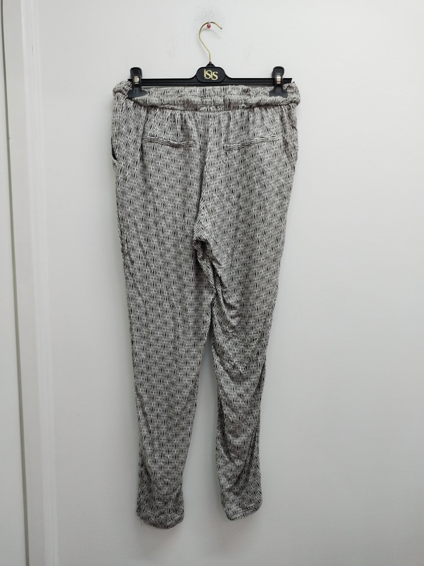 Pantalon léger Camaïeu marron et blanc à motifs Taille 40