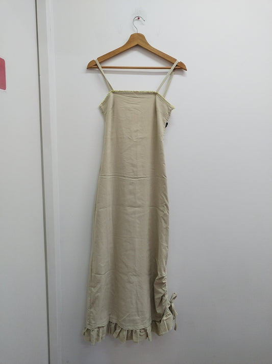 Robe longue à bretelles JDF beige Taille XS