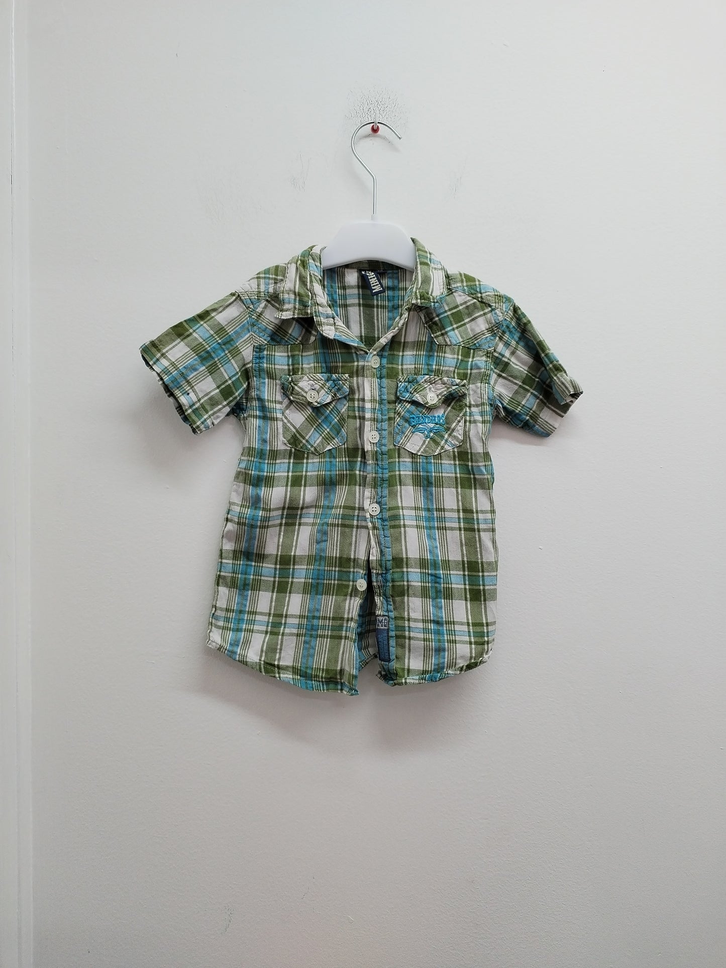 Chemise manches courtes Minigang à carreaux Taille 3 Ans