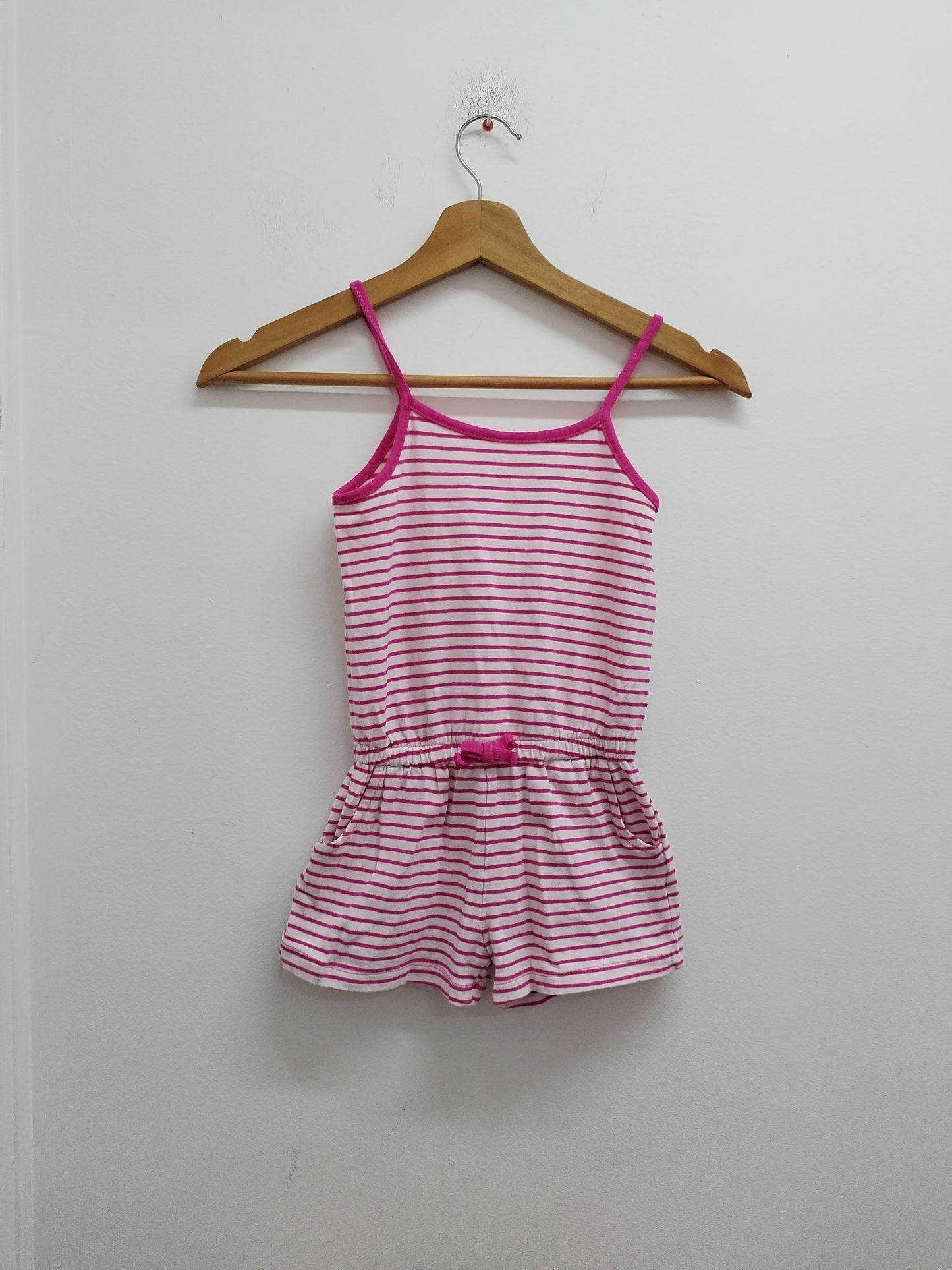 Combi-short Tissaia rayé rose et blanc Taille 5 Ans