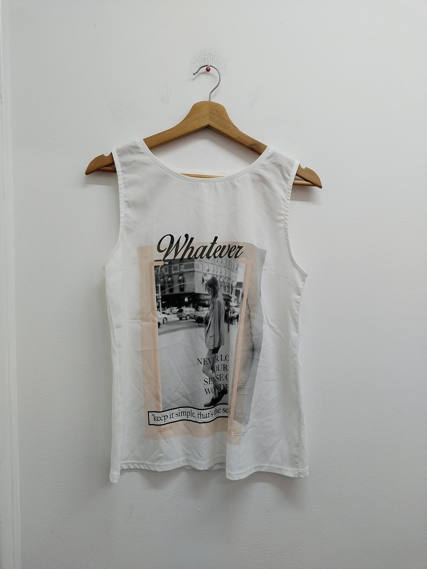 Débardeur Camaïeu blanc avec impression Taille M