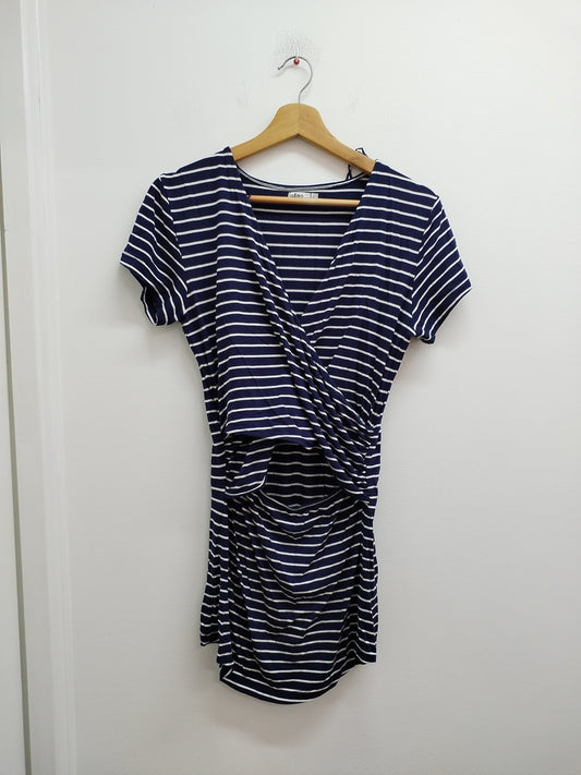 T-shirt Gémo maternité marine rayé blanc Taille L