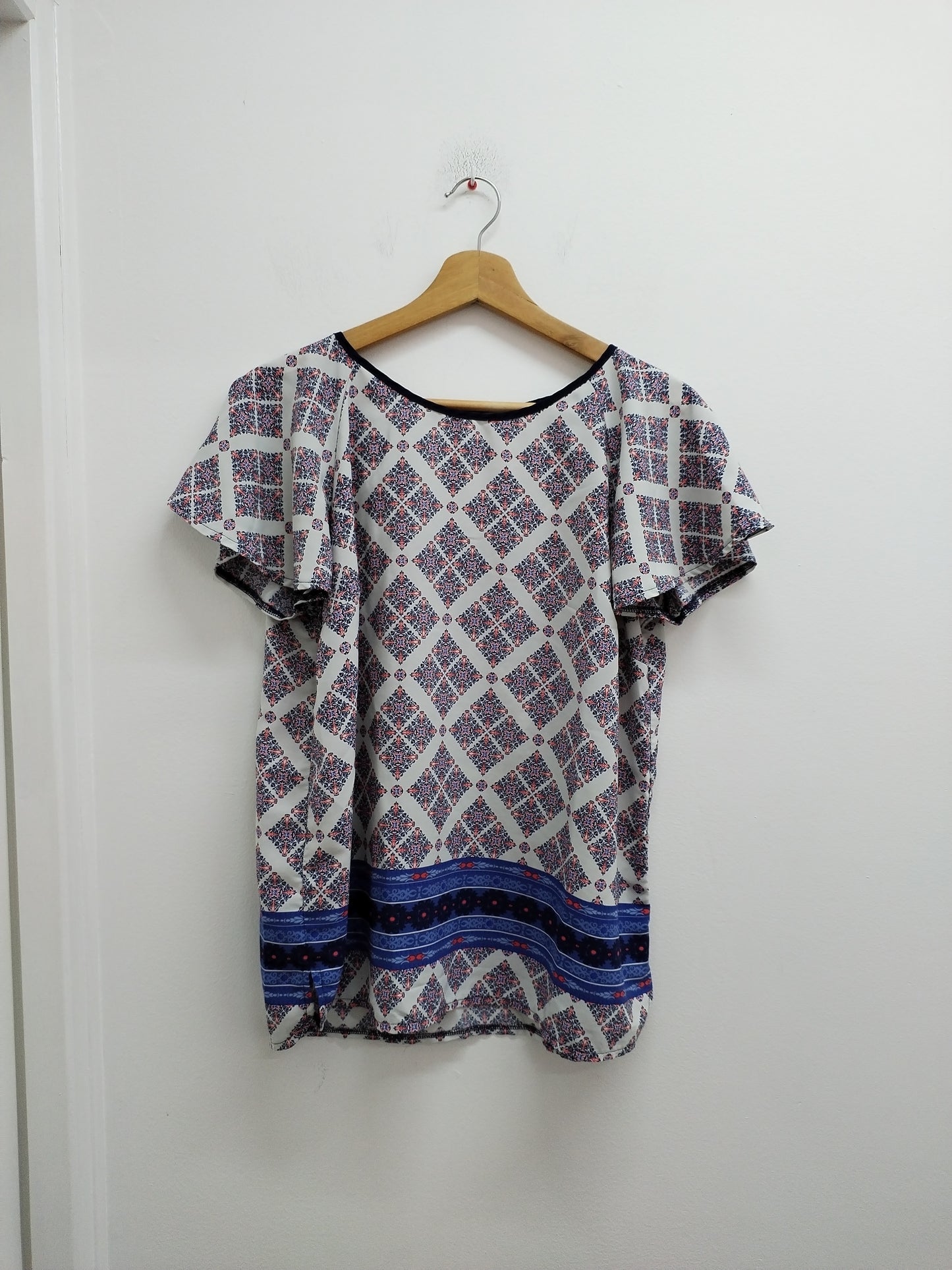 T-shirt fluide blanc à motifs Taille L