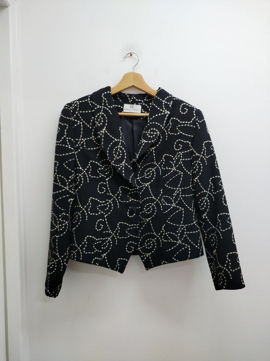 Veste Christian Michel noire avec motifs en broderie Taille 40