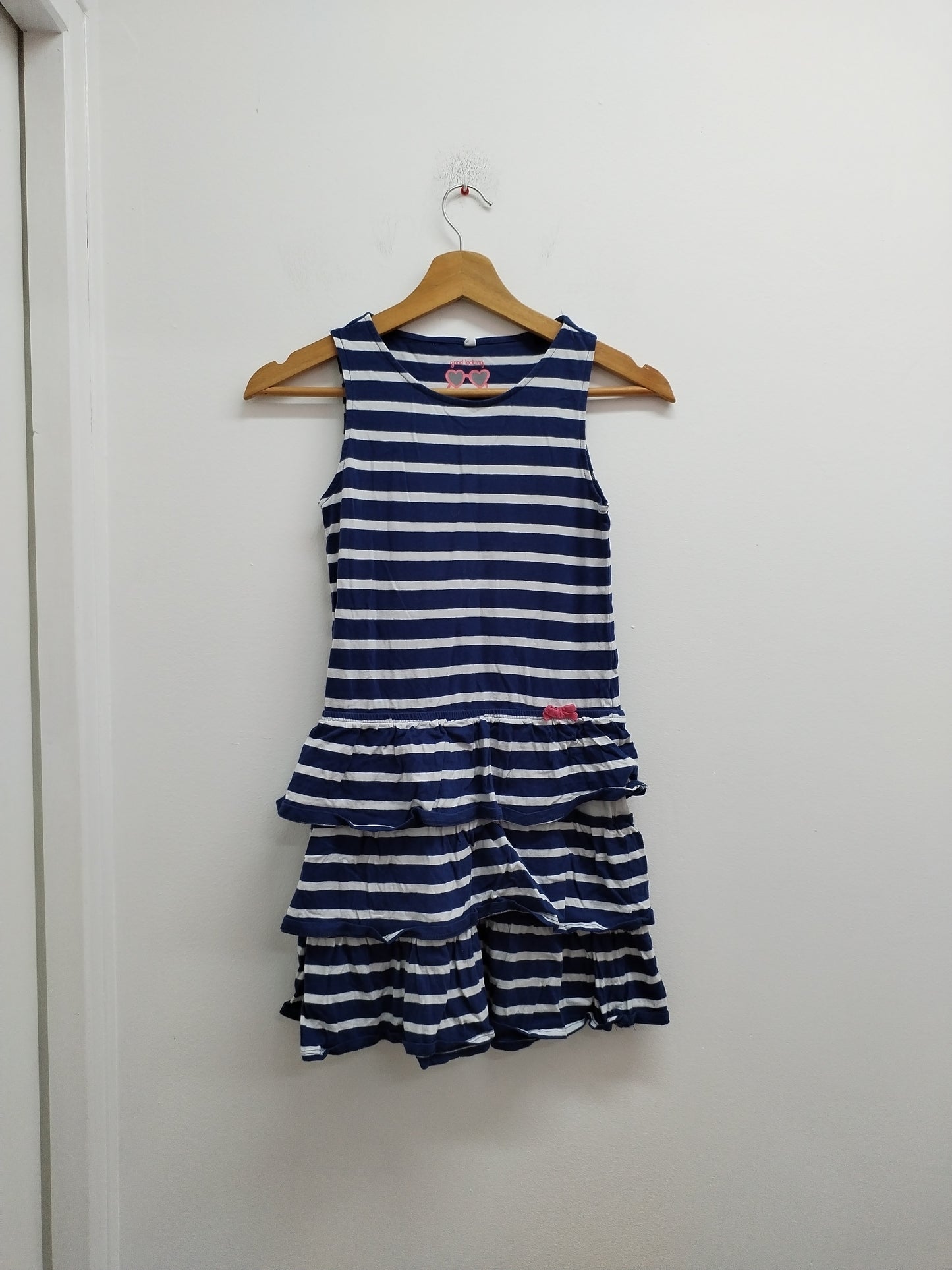 Robe sans manche Goog Looking rayée bleue et blanche Taille 10 Ans