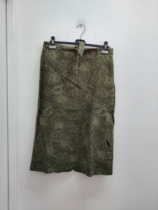 Jupe longue Affinités By Armand Thiery kaki fleurie Taille 44