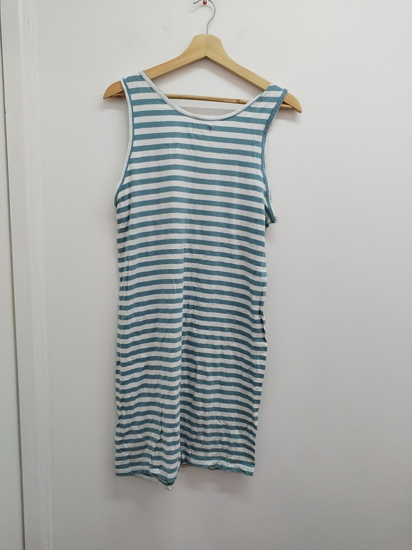 Robe sans manches Tissaia rayée bleu clair et blanc Taille 42/44