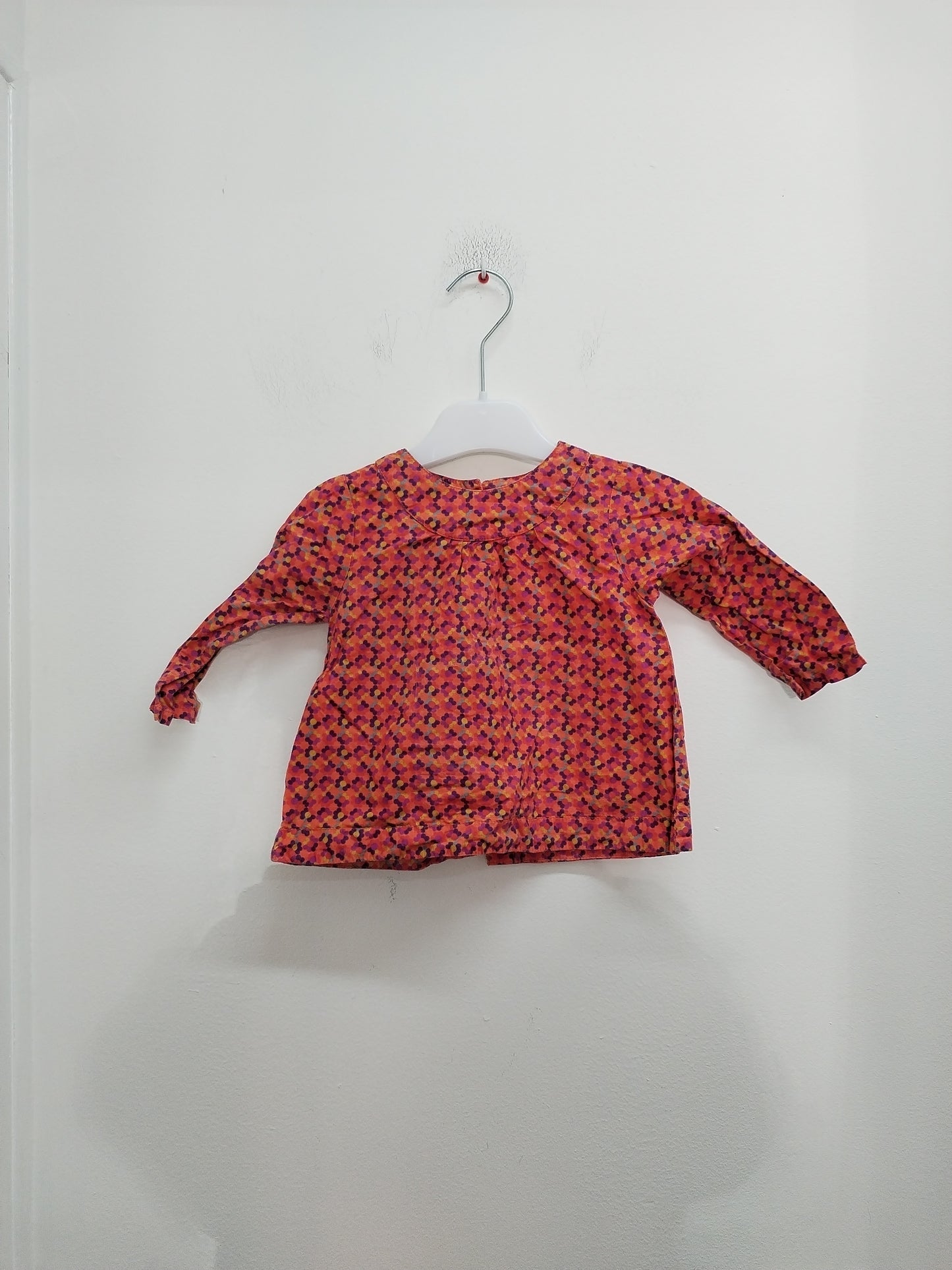 Tunique manches longues DPAM orange fleurie Taille 9 Mois