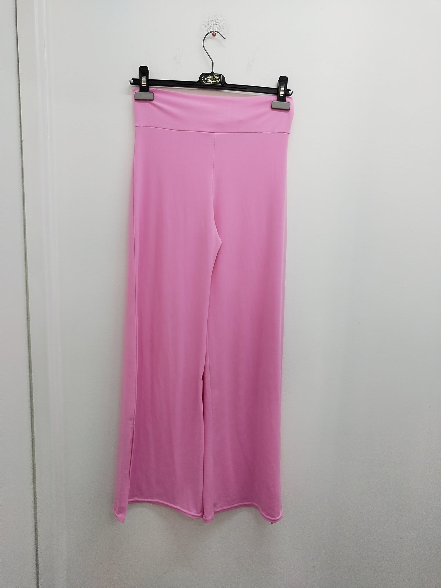 Pantalon fluide jambes larges rose avec ceinture Taille M