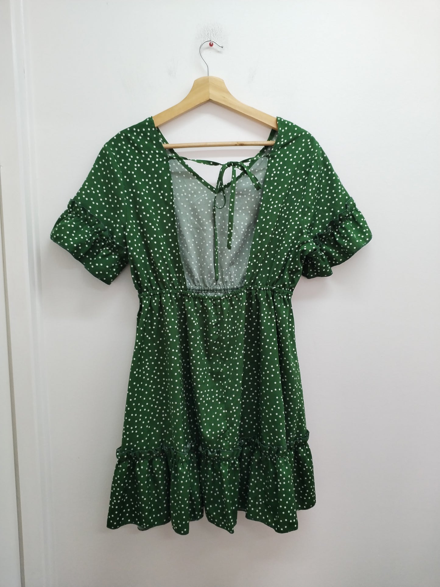 Robe manches courtes Shein verte à pois Taille M