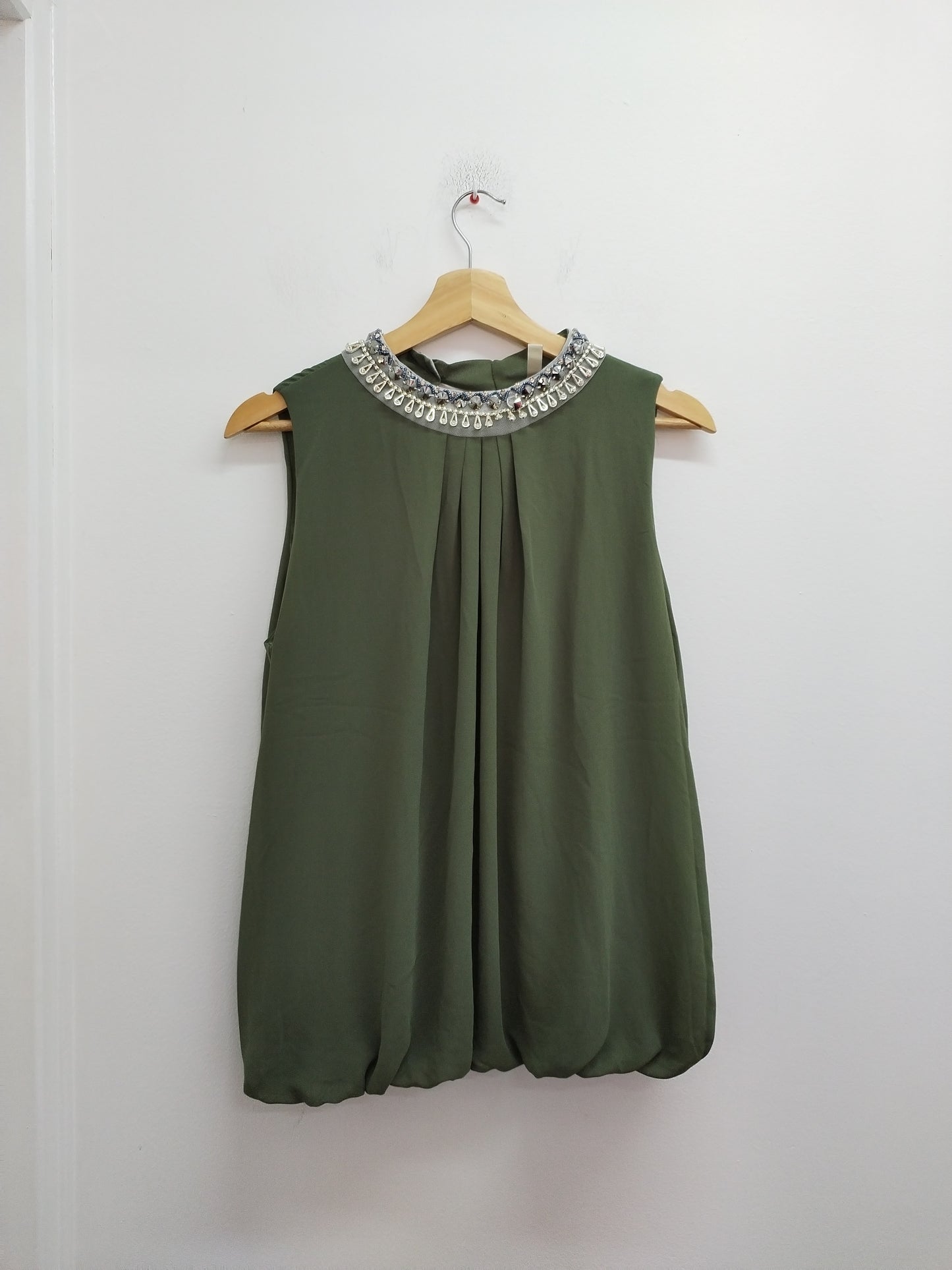 Tunique sans manche R Linea kaki avec perles Taille L