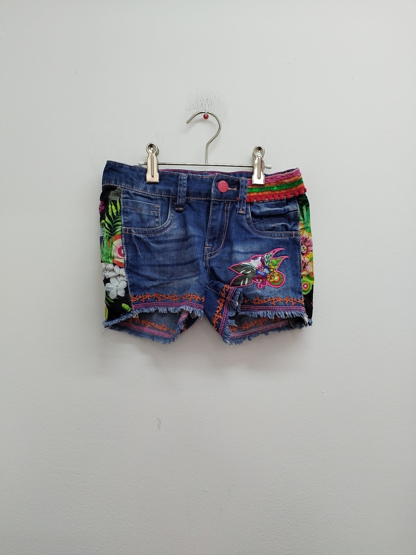 Short en jeans Desigual bleu et imprimé Taille 7/8 Ans