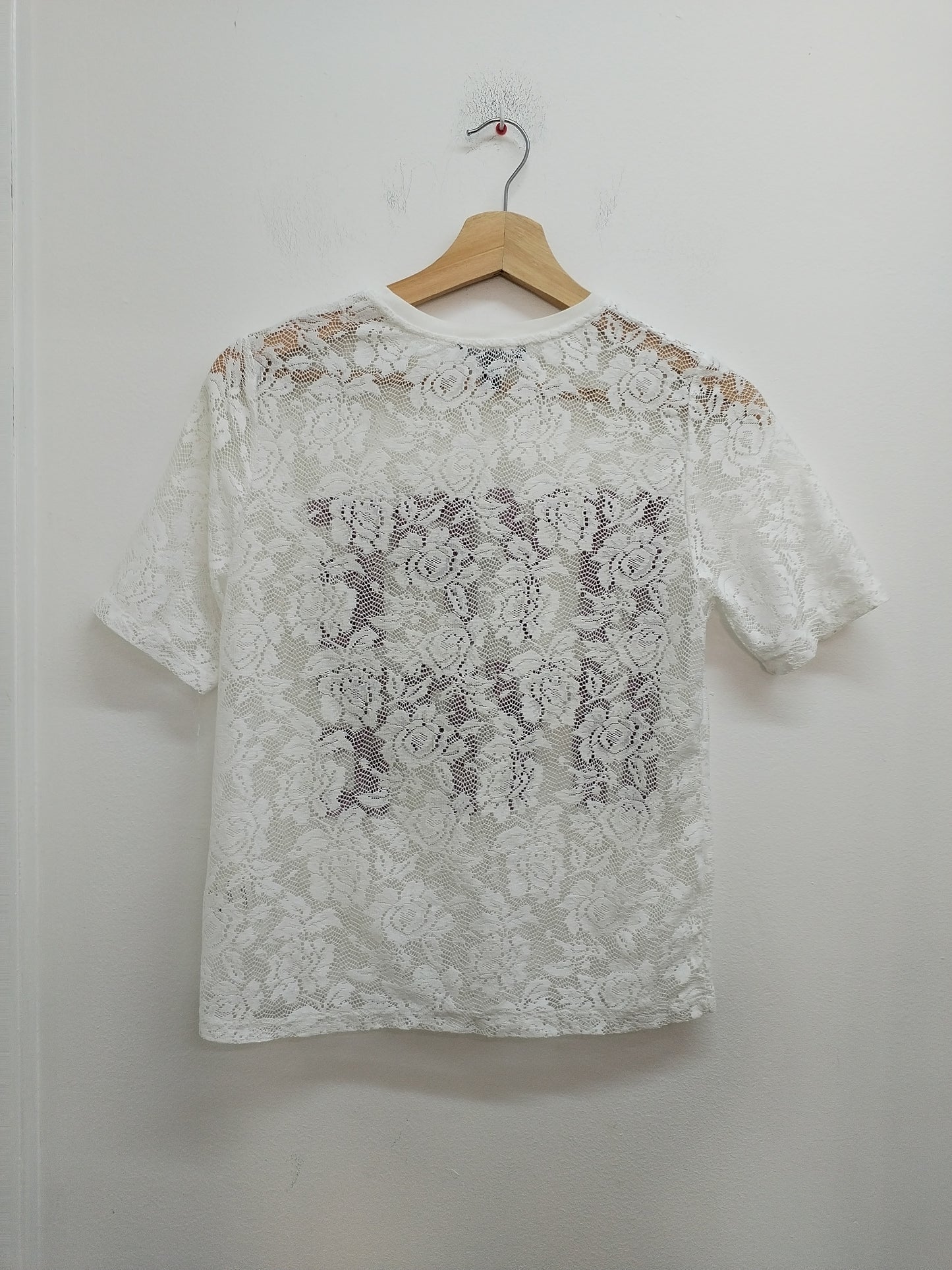 T-shirt Jennyfer blanc en dentelle avec impression Taille S