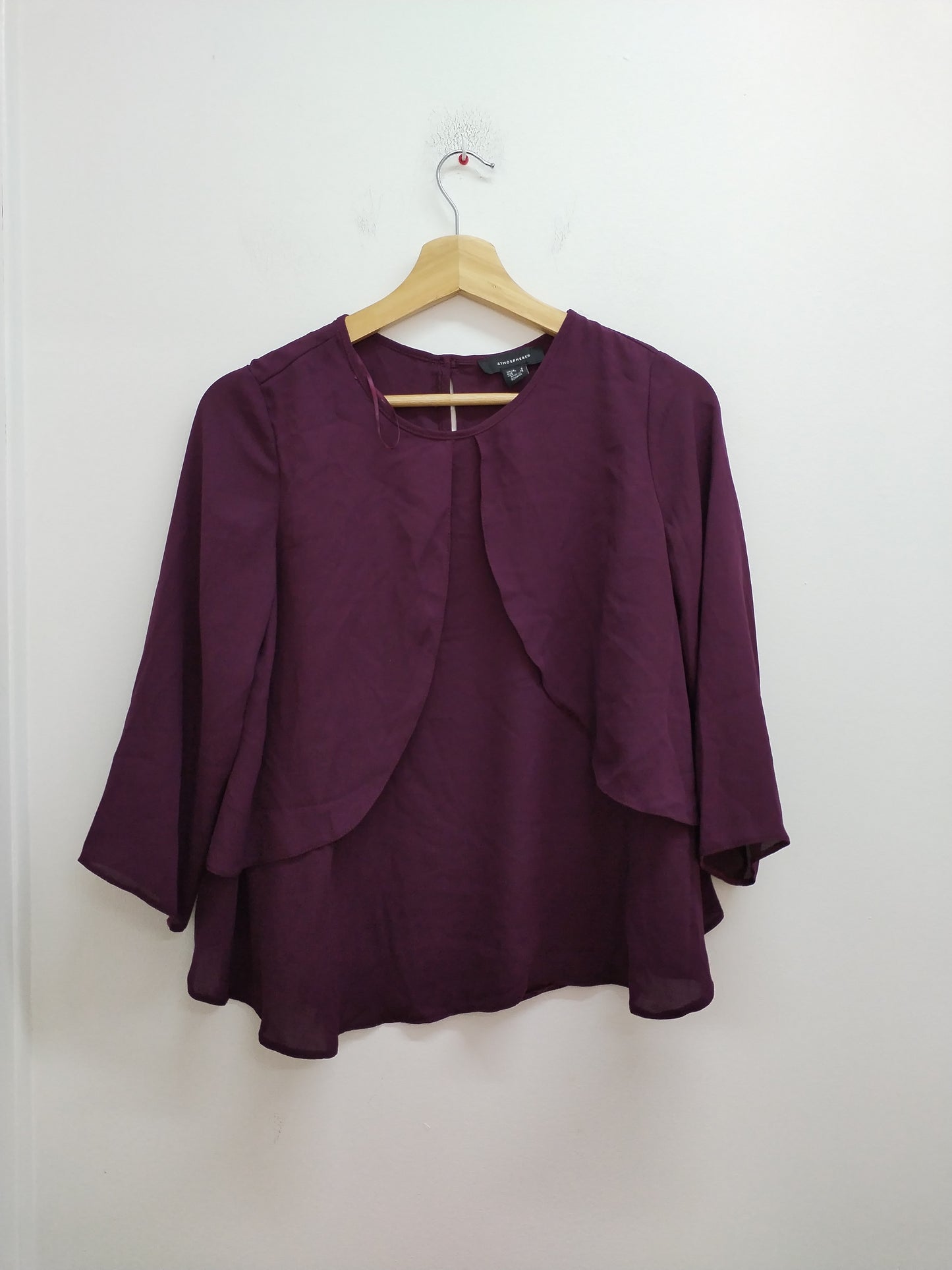 Tunique manches 3/4 Atmosphère prune Taille 36