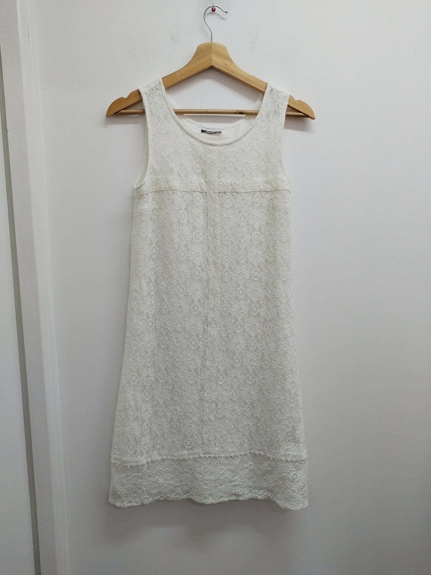 Robe sans manches Grain de Malice blanche avec dentelle Taille 38