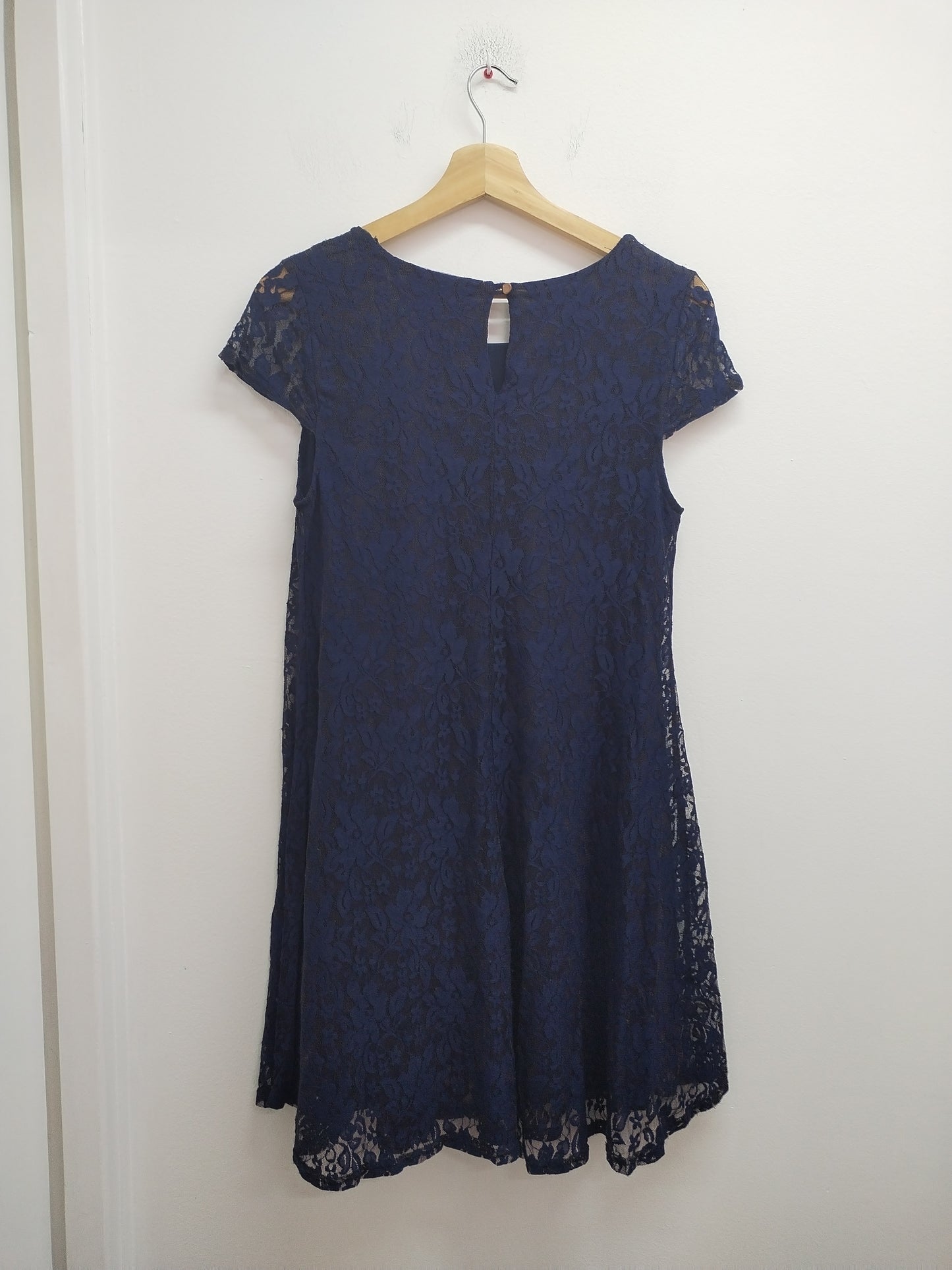 Robe manches courtes Atmosphère en dentelle bleue marine Taille 38