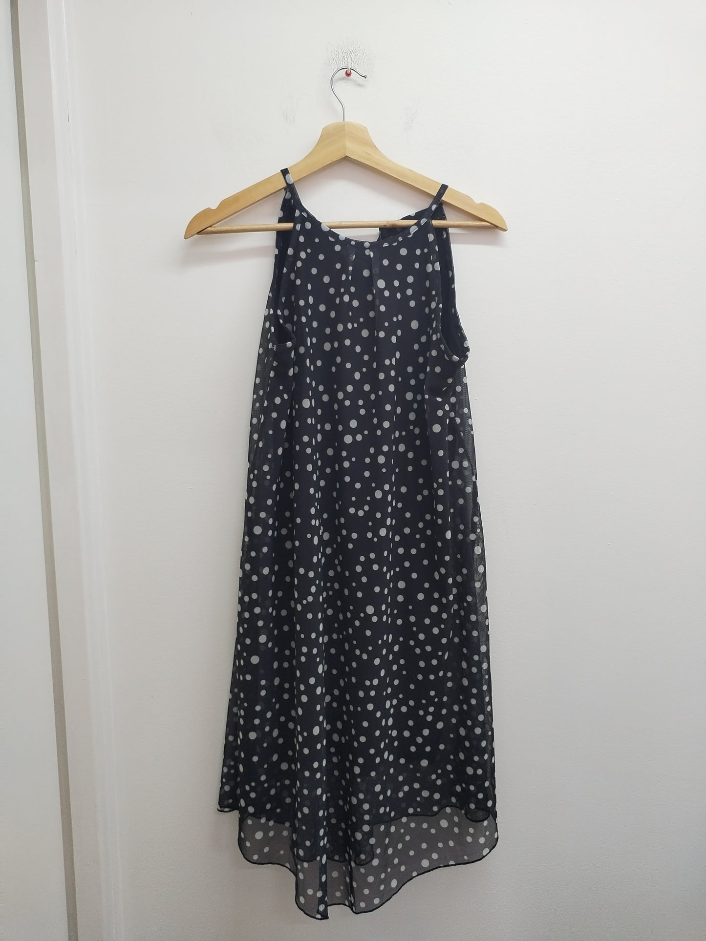 Robe à bretelles fines Body Flirt noire à pois blancs Taille XS