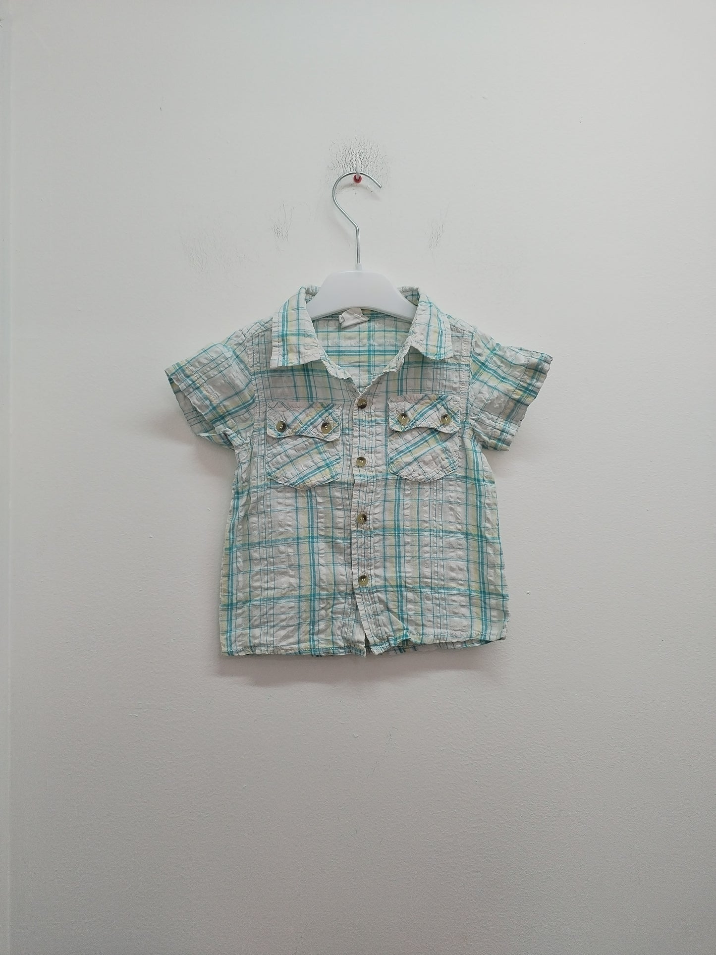 Chemise manches courtes à carreaux Taille 24 Mois