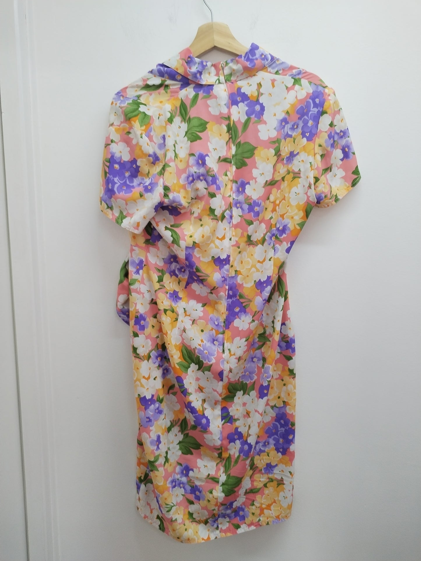 Robe manches courtes Franck et Fils corail fleurie Taille M