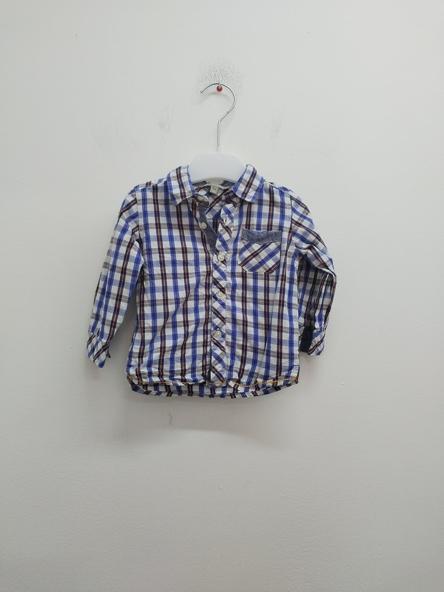 Chemise manches longues Grain de Blé à carreaux Taille 6 Mois