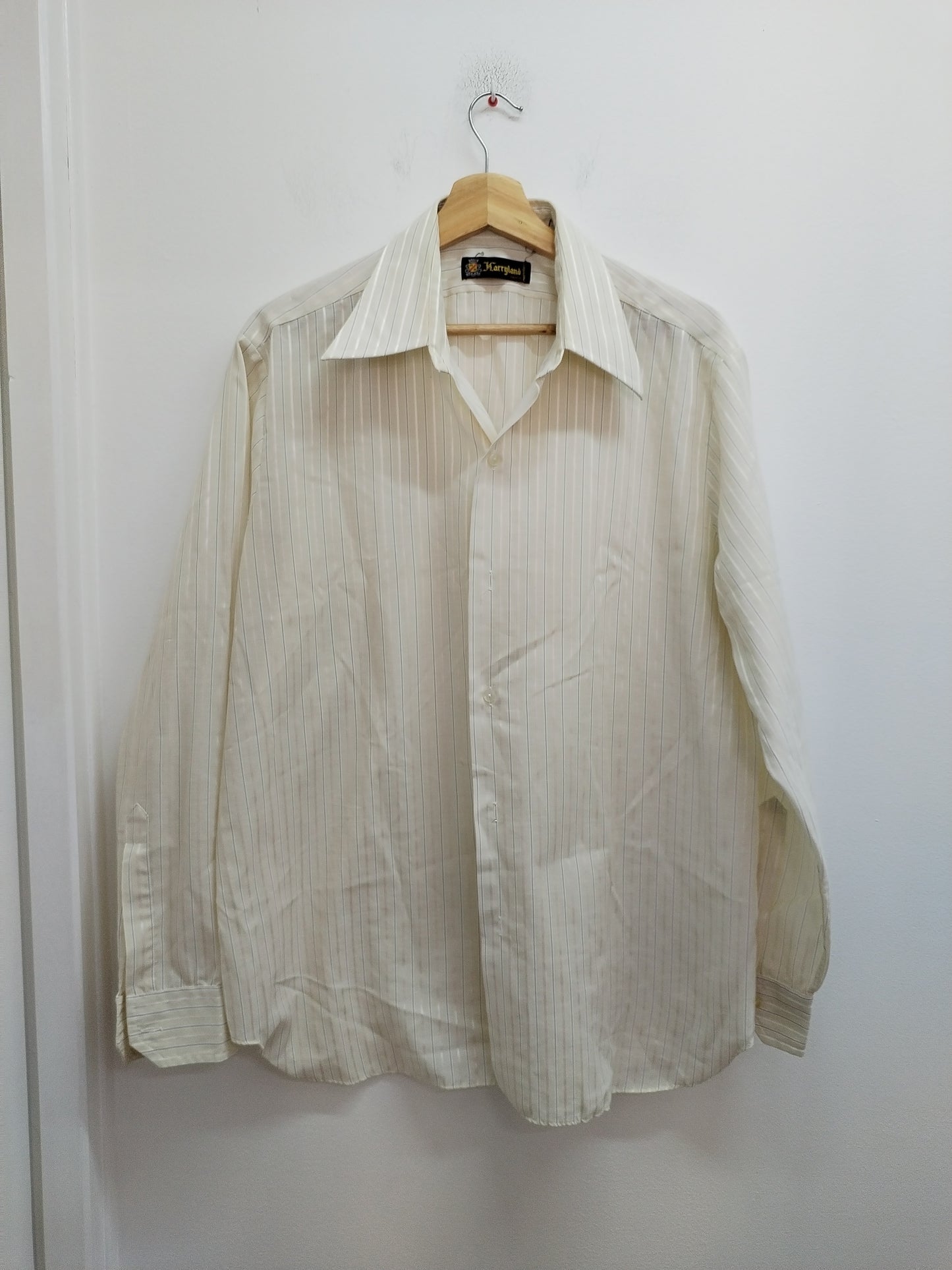 Chemise manches longues Harryland beige rayée Taille L