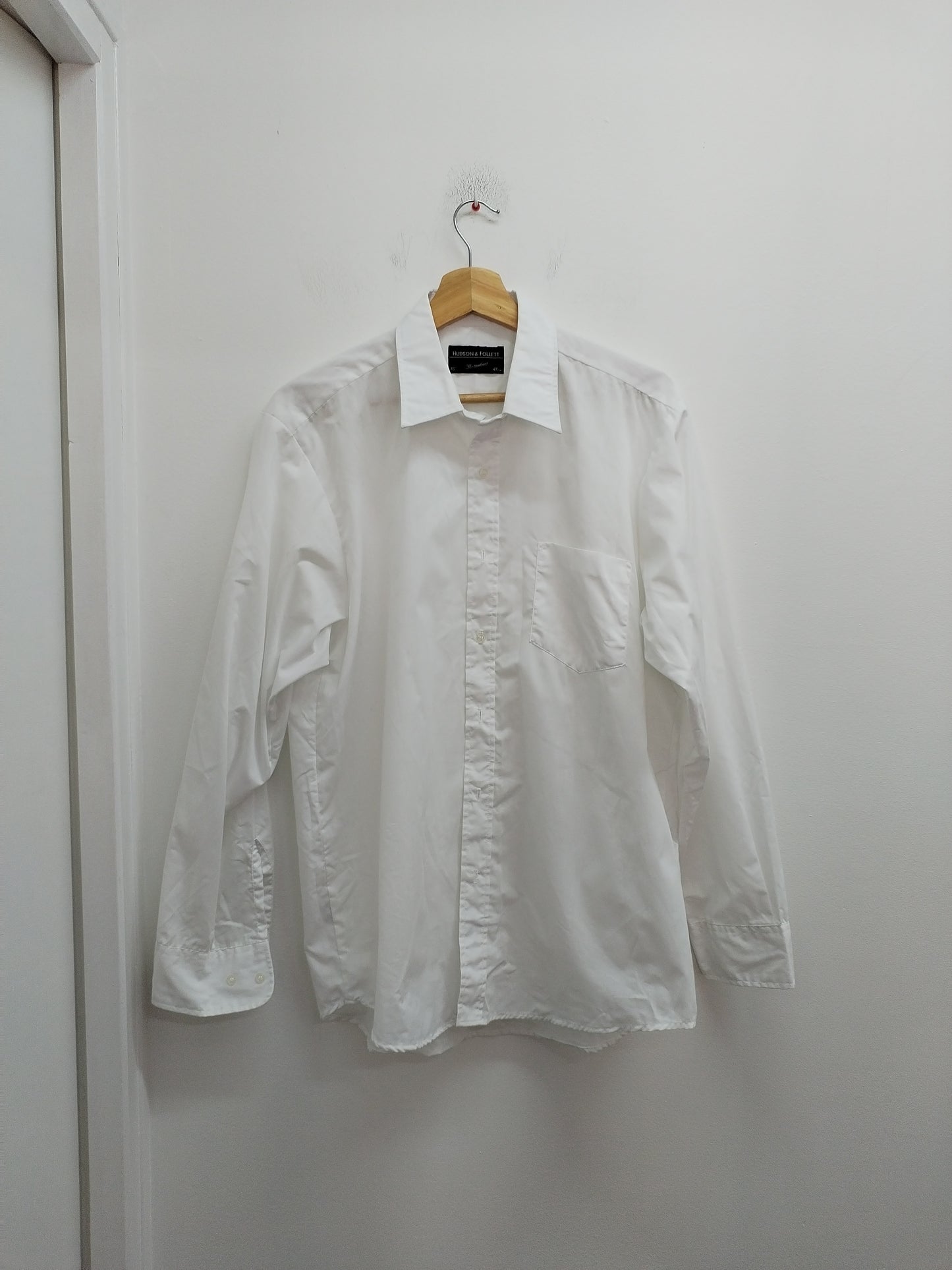 Chemise manches longues Hudson & Follett blanche Taille (41) L