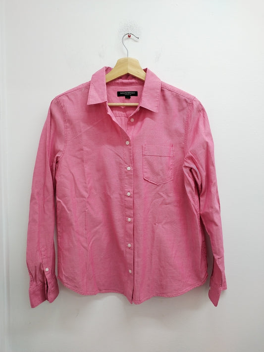 Chemise manches longues Banana Republic rouge chinée Taille S