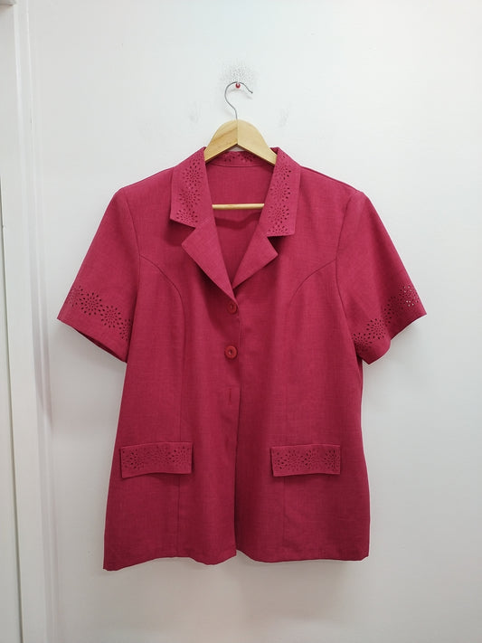 Chemise manches courtes framboise fantaisie Taille L