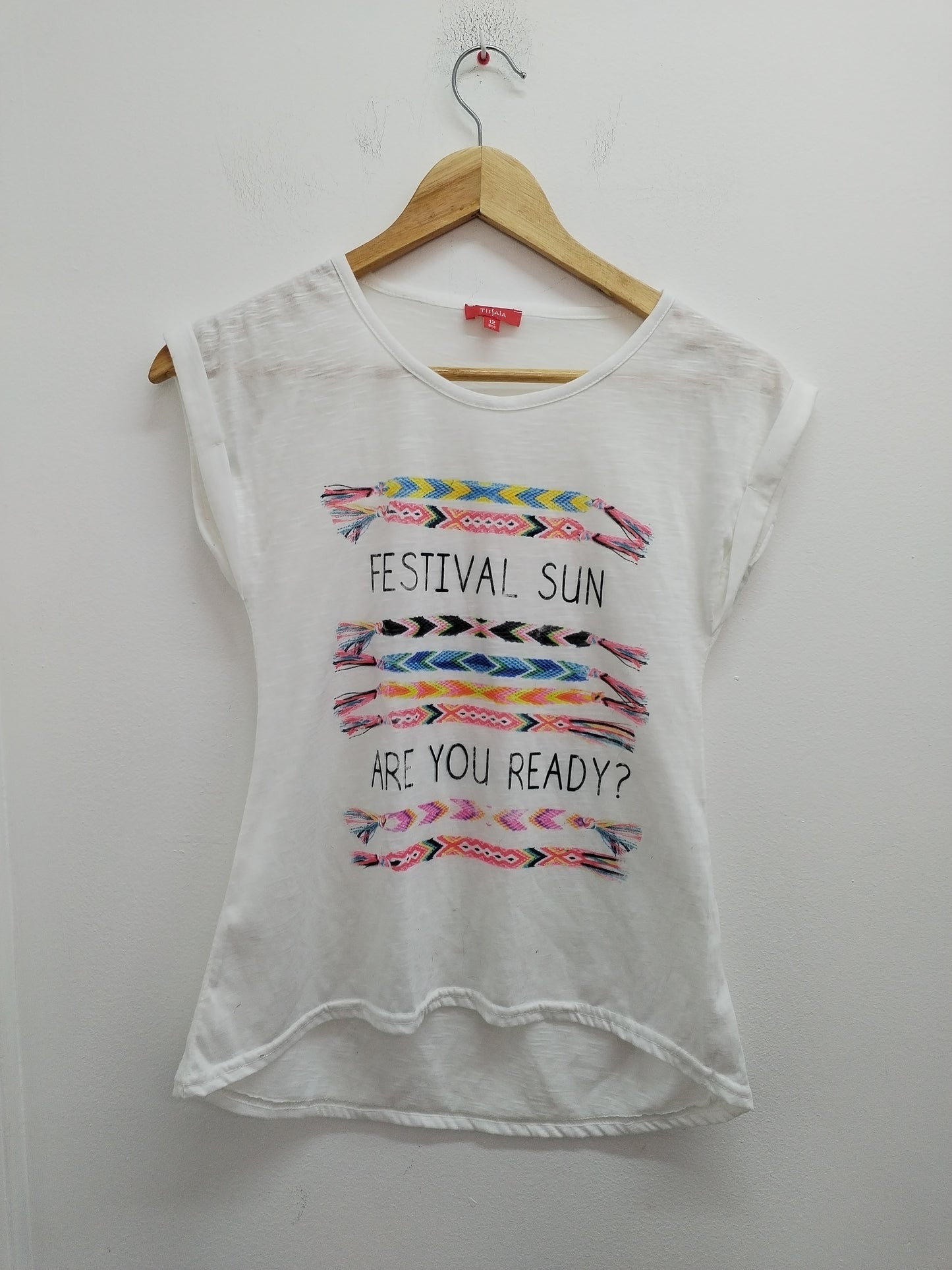 T-shirt Tissaia blanc avec impression taille 12 Ans