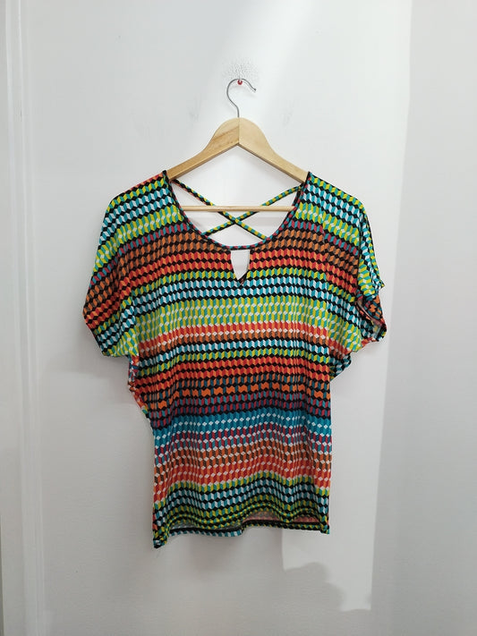 Tunique manches courtes Mado et les Autres muticolore motif géométrique Taille S