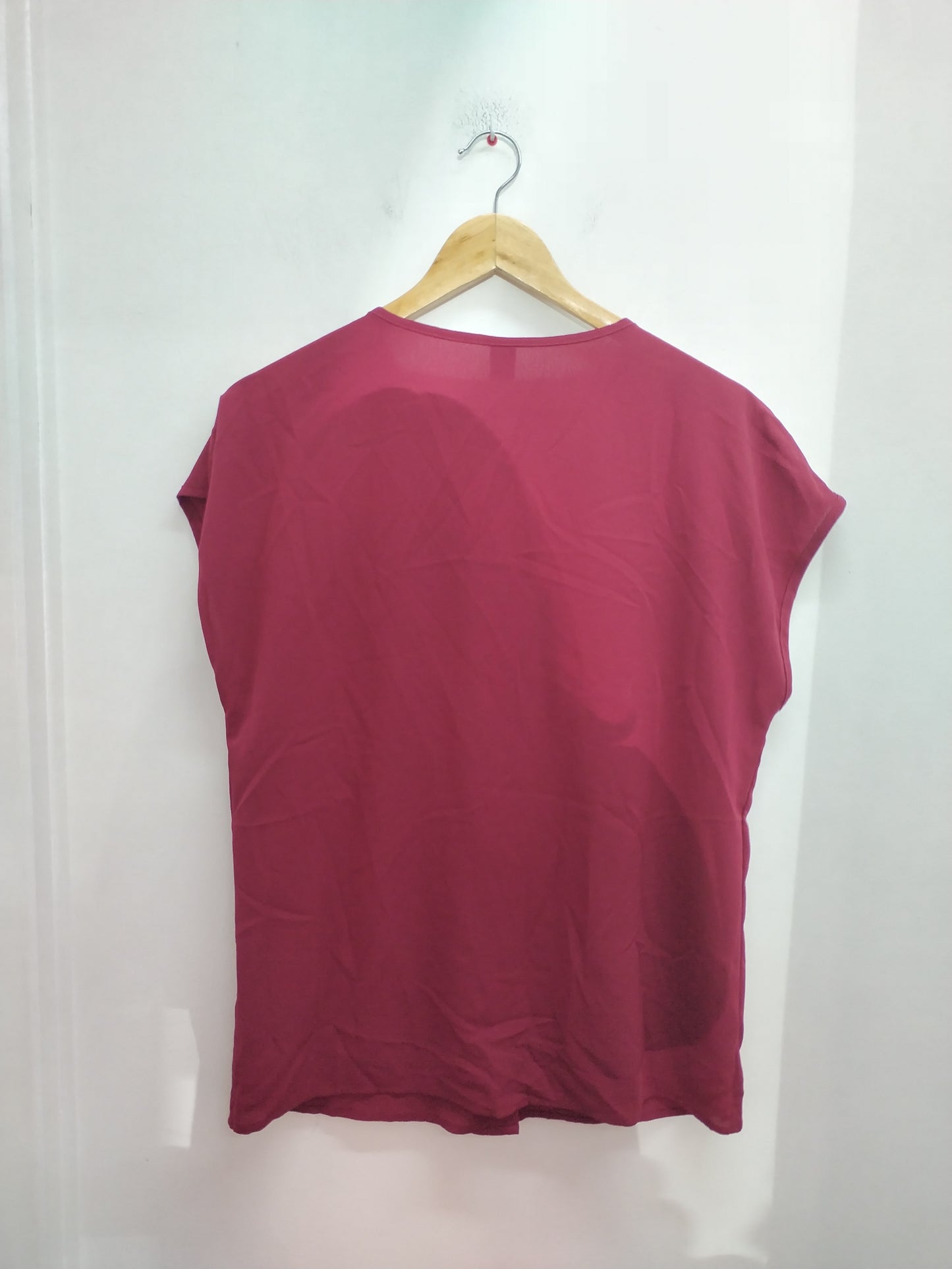 Chemsie manches courtes Shein bordeaux avec volants Taille M