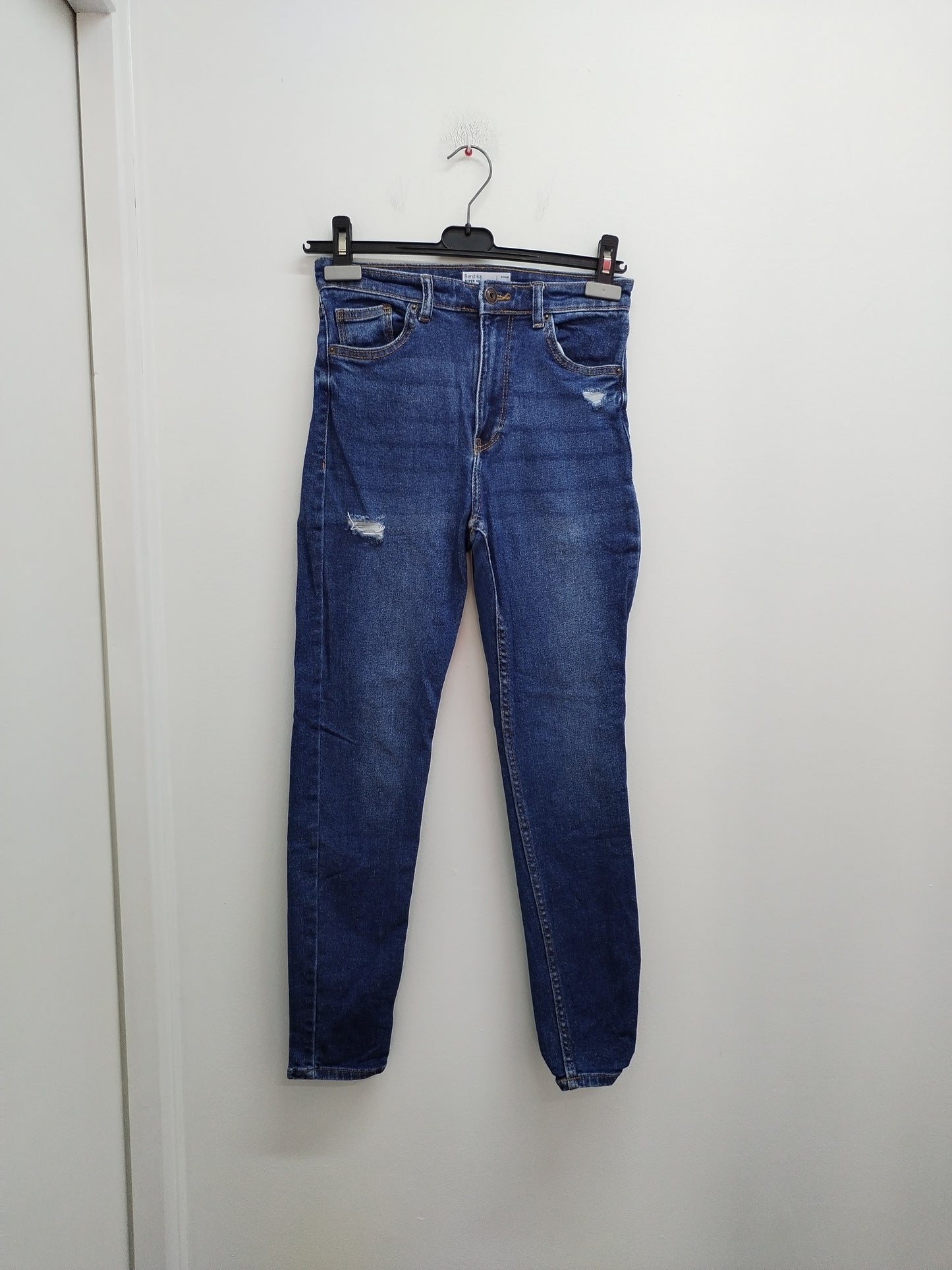 Jeans super high waist skinny Bershka bleu foncé Taille 34