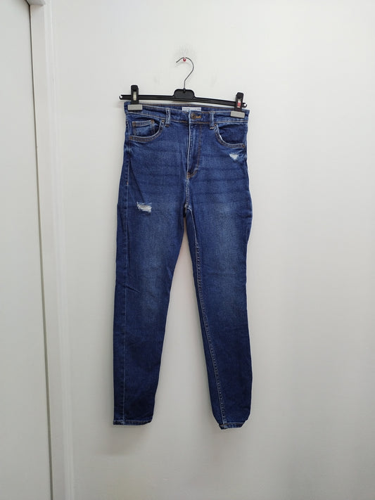 Jeans super high waist skinny Bershka bleu foncé Taille 34