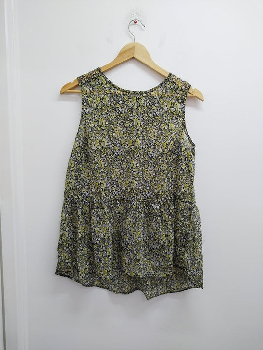 Tunique transparente sans manche Kiabi fleurie Taille L