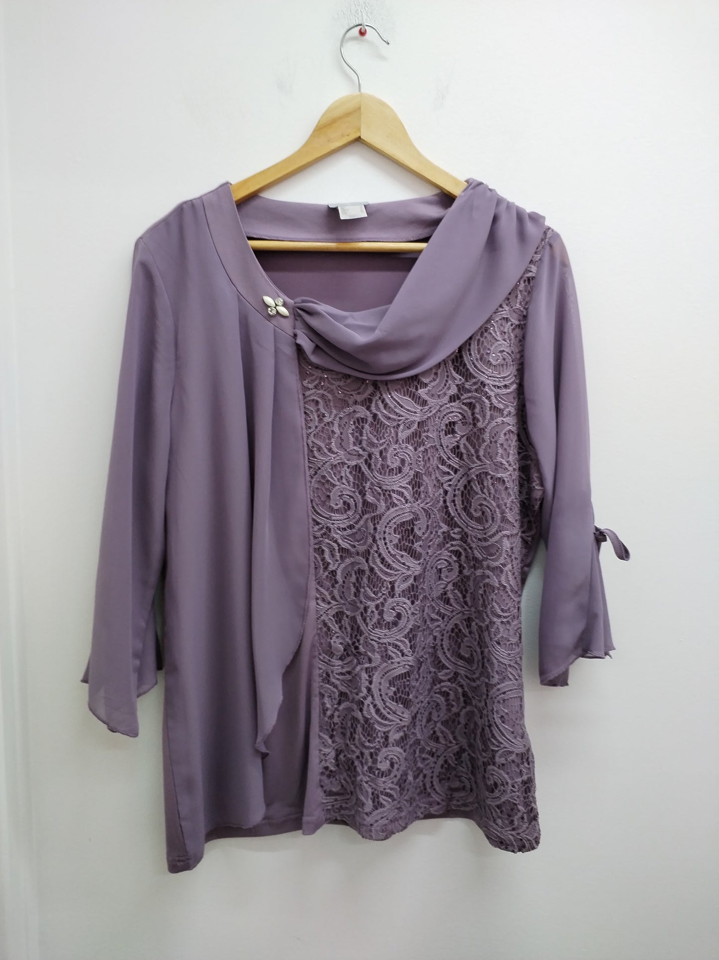 Tunique manches 3/4 Fair Lady prune avec sequins Taille 46