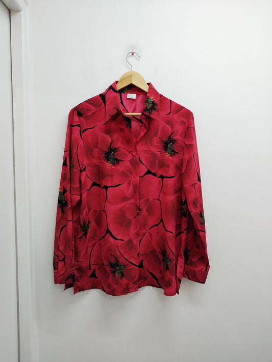 Chemise Blancheporte rouge fleurie Taille 42/44