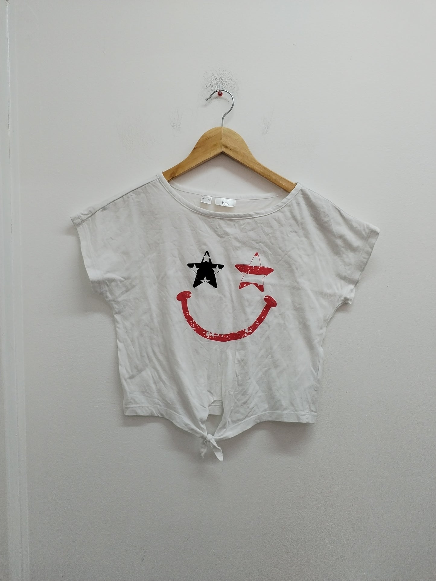 T-shirt à nouer Bon Prix blanc avec impression Taille 10/11 Ans