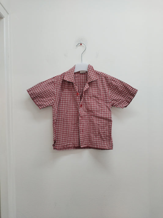 Chemise manches courtes rouge à carreaux Taille 5 Ans