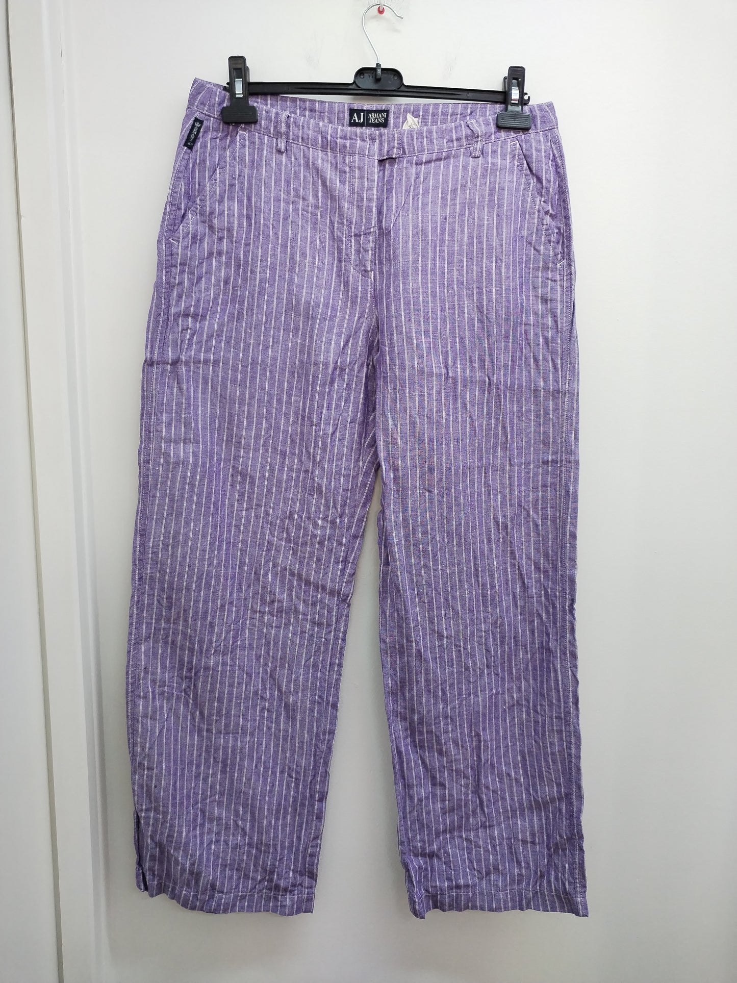 Pantalon Armani Jeans violet rayé Taille 42